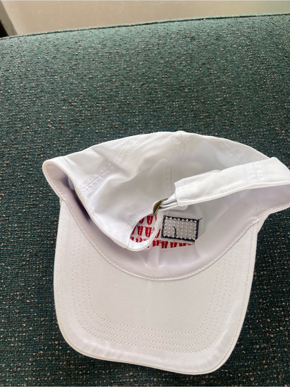 White Embroidered Flag Baseball Cap - Picture 2 of 4
